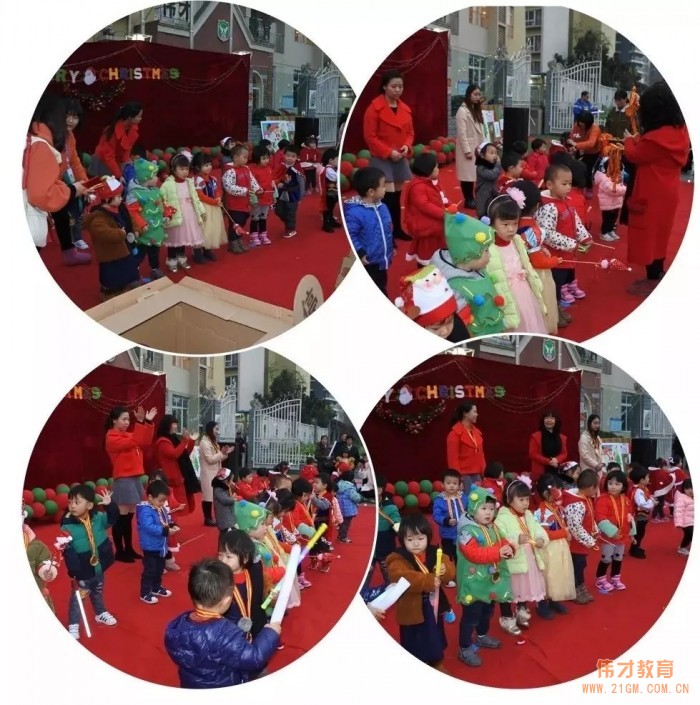 喜樂•歡聚•給予，盡在四川省成都市溫江區(qū)時代西錦偉才幼兒園圣誕活動