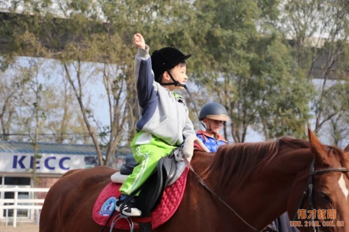 遼寧大連偉才幼兒園:馬術課