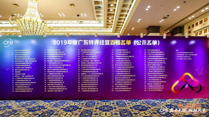 偉才教育榮獲“2019 年度廣東特許經營百強”